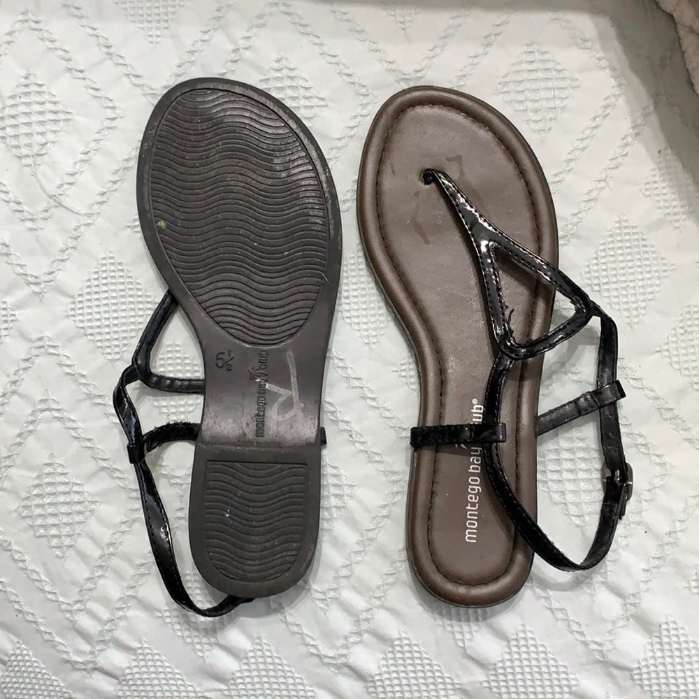 Black strapped sandals